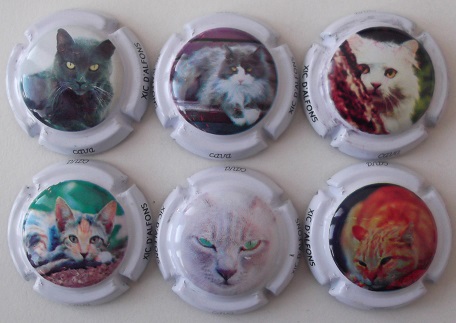 XIC D'ALFONS JUEGO DE 6 PLACAS V. 105956-58-60-106022-24-78 (GATOS)