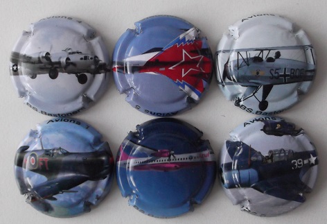 BASTONERS JUEGO DE 6 PLACAS V. 30614 A 30619 (AVIONES)