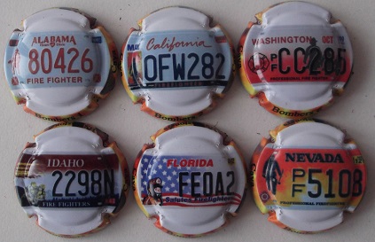 BASTONERS JUEGO 6 PLACAS V. 31458 A 31463 (MATRICULAS BOMBEROS)