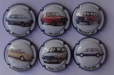 CASTELLS VINTRO JUEGO 6 PLACAS X. 128237-43-44-45-46-47 (COCHES DE LOS 80)