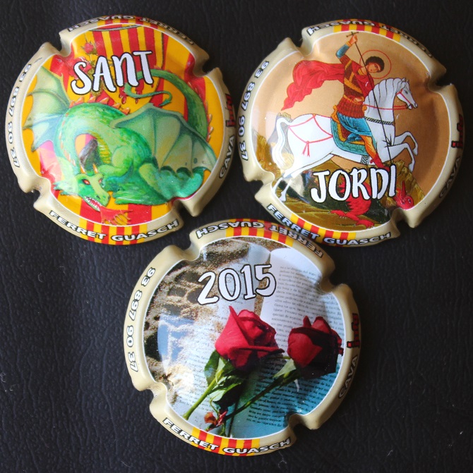 JOSEP Mª FERRET GUASCH JUEGO 3 PLACAS X. 114638-114648-114668 (SANT JORDI 2015)