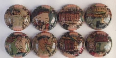 OLIVELLA I BONET JUEGO 8 PLACAS X. 124391 A 124397 (CON BANDERA)