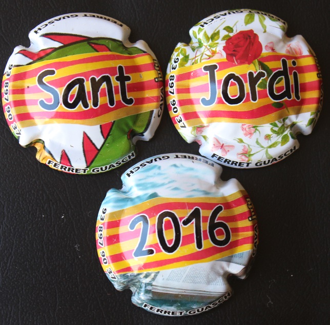 JOSEP Mª FERRET GUASCH JUEGO 3 PLACAS X. 136029-30-31 (SANT JORDI 2016)