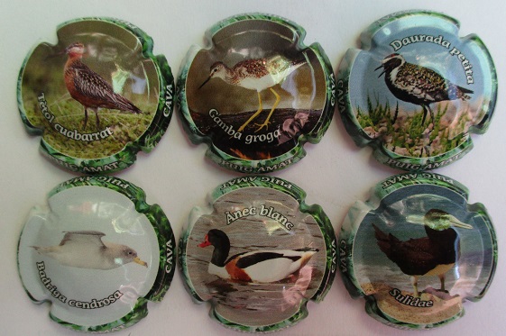 PUIG AMAT JUEGO 6 PLACAS X. 166163 A 166168 (PAJAROS 3)