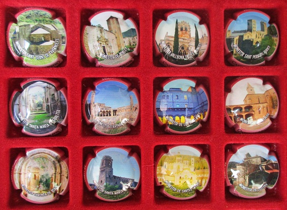 CASTELLS VINTRO JUEGO 12 PLACAS X. 173021 A 173034 (MONESTIRS DE CATALUNYA)