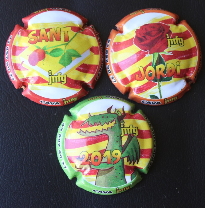 JOSEP Mª FERRET GUASCH JUEGO 3 PLACAS X. 173972-74-75 (SANT JORDI 2019)