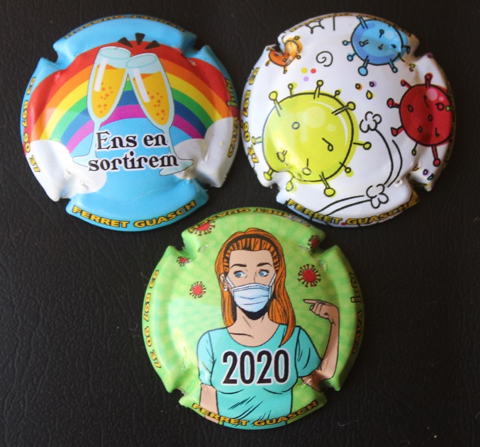 JOSEP Mª FERRET GUASCH JUEGO 3 PLACAS X. 200385-6-7 (COVID 2020)