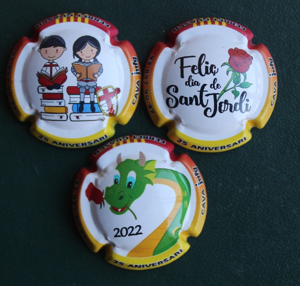 JOSEP Mª FERRET GUASCH JUEGO 3 PLACAS X. 218912-3-4 (SANT JORDI 2022)