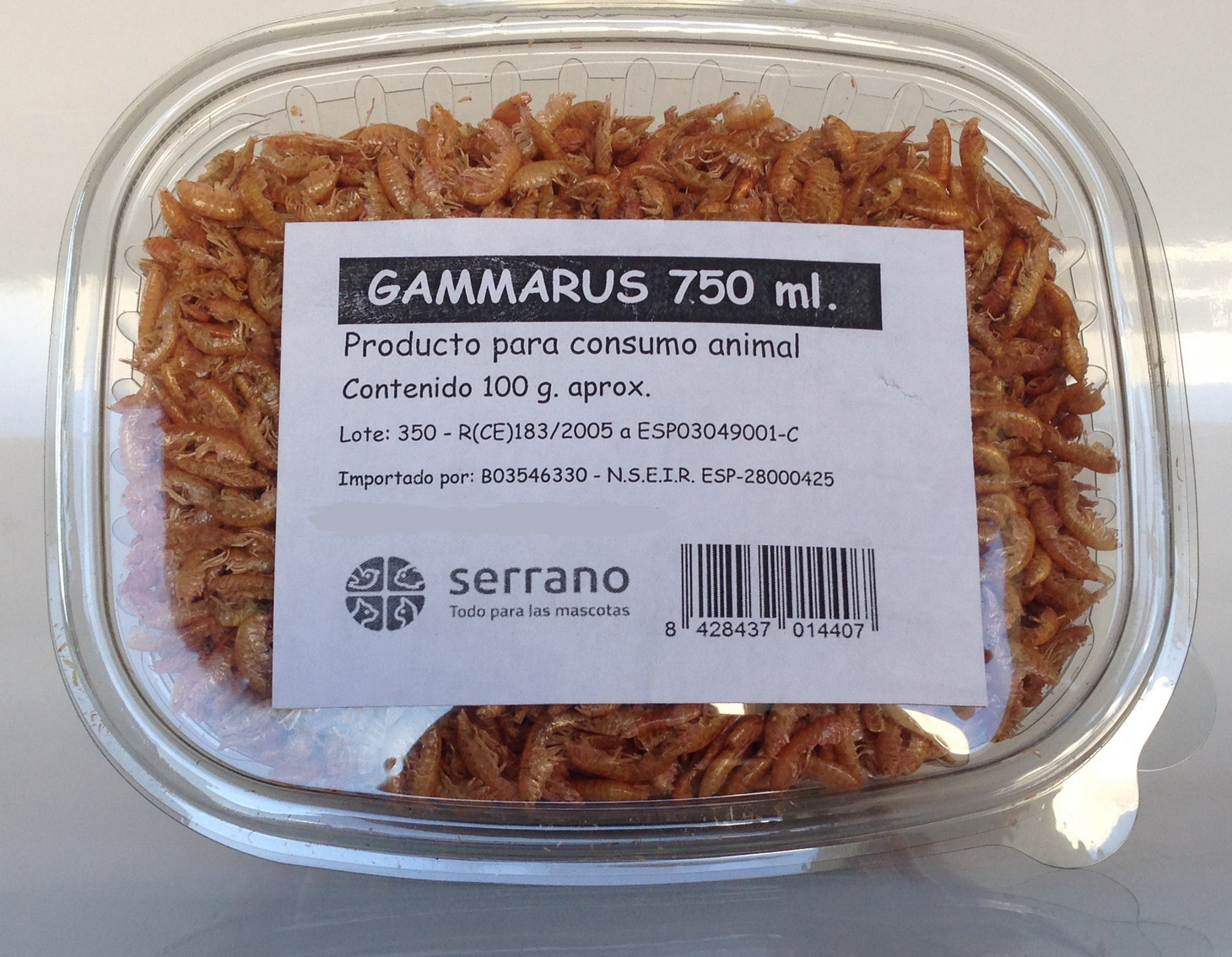 GAMMARUS 750ml 100gr aproximad.