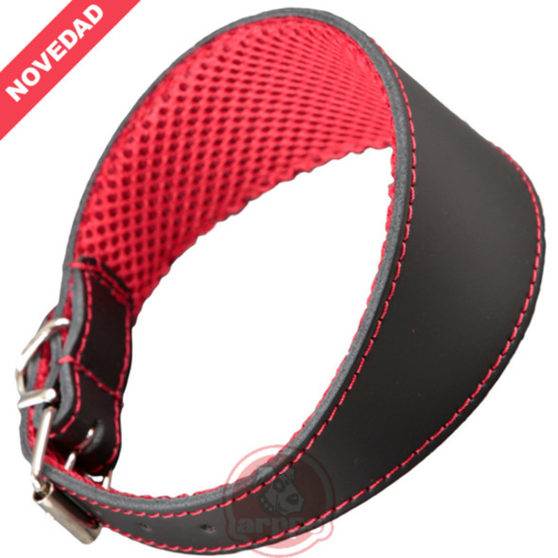 COLLAR GALGO CUERO FORRO 45
