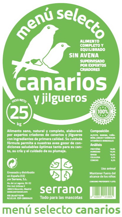 MENU SELECTO CANARIOS 25k S/A GR
