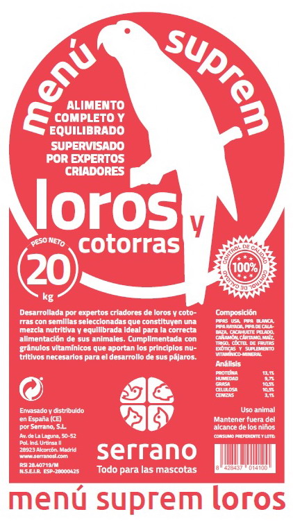 SUPREM LOROS&COTORRAS 25k GRANEL