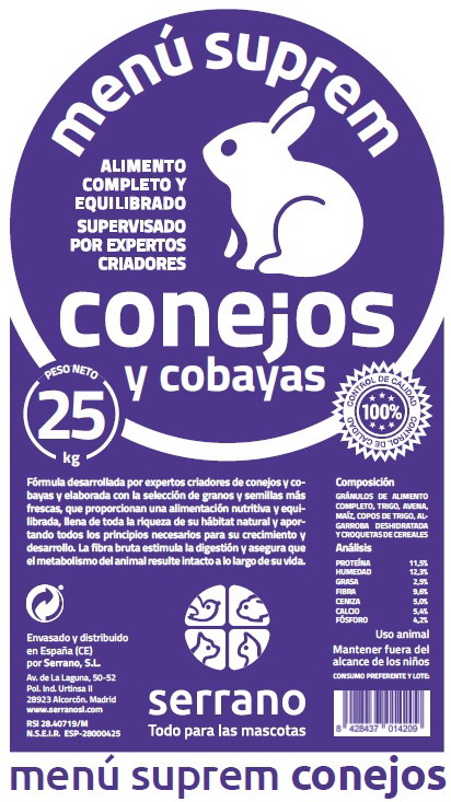 SUPREM CONEJOS       25kg GRANEL