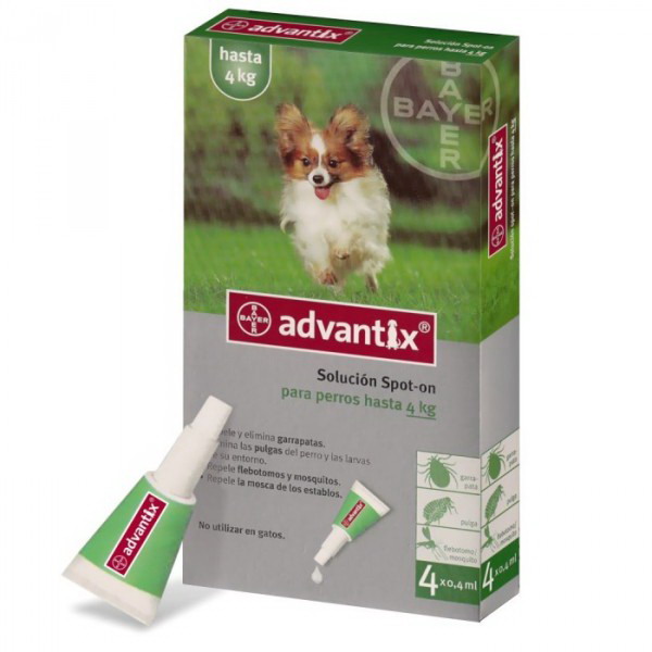 PIPETA ADVANTIX 0.4ml  -4kg  4ud