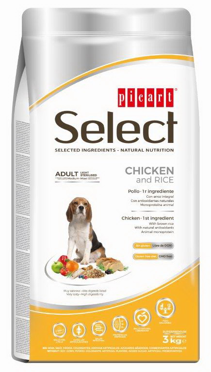 SELECT DOG LIGHT&STERILIS   3Kg